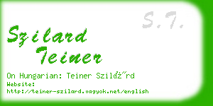 szilard teiner business card